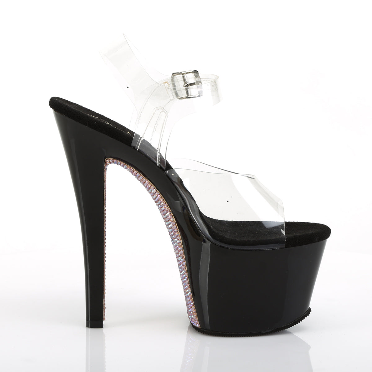Pleaser Sandales pour femmes SKY-308CRS CLR / BLK-CHAMPAGNE AB RSTN