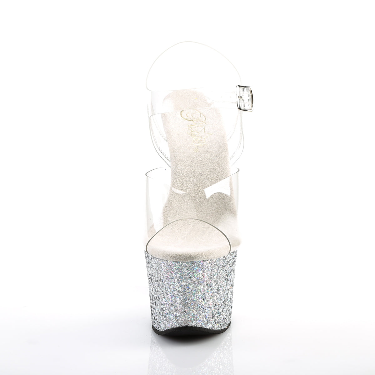 Pleaser Sandales pour femmes SKY-308LG CLR / SLV Multi Glitter