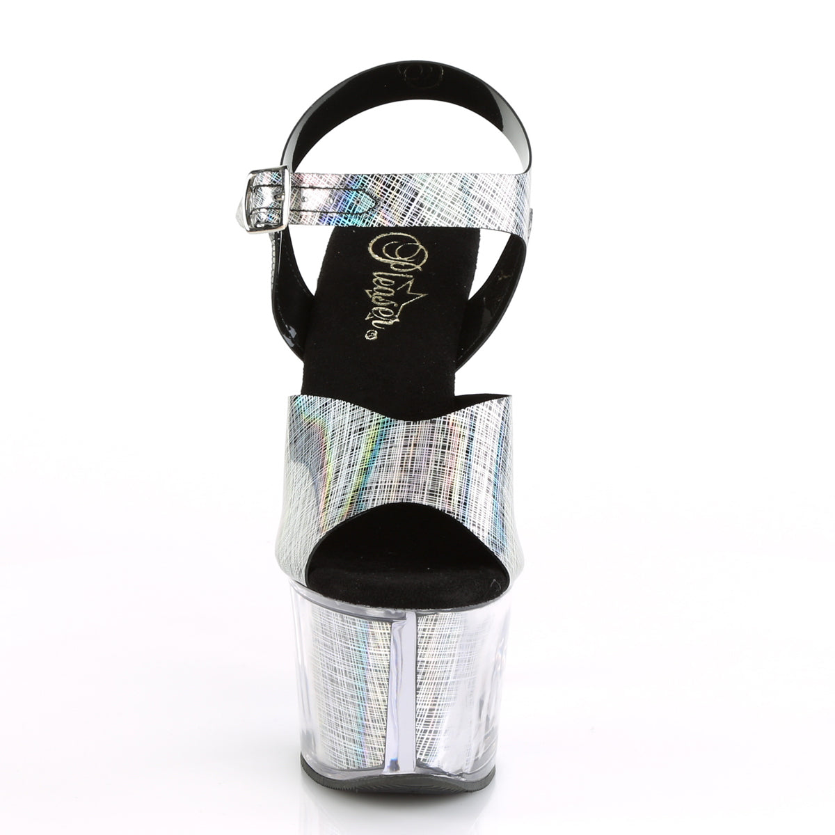 Pleaser Sandales pour femmes SKY-308N-CRHM BLK Hologramme TPU / BLK Hologramme