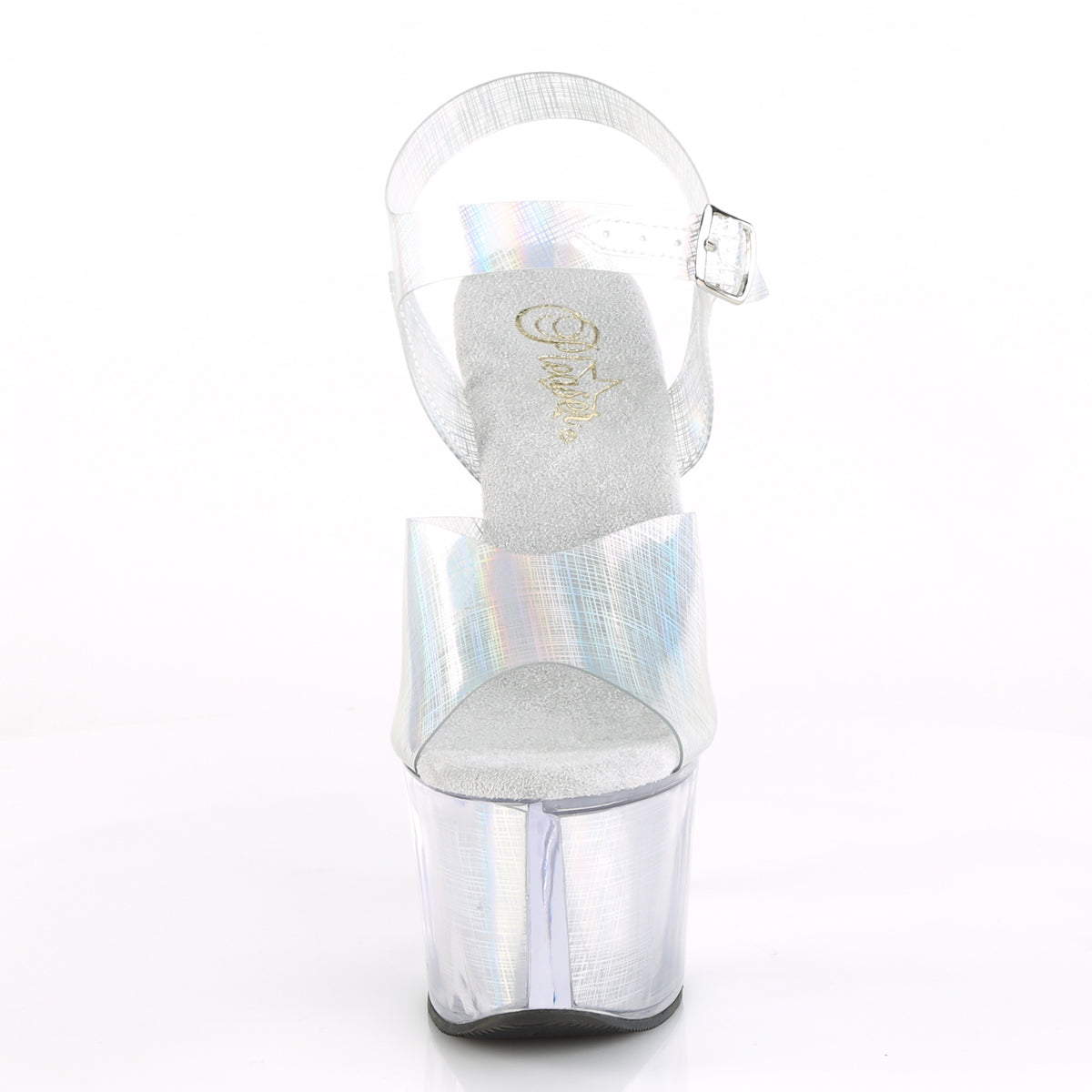 Pleaser Sandales pour femmes SKY-308N-CRHM SLV Hologramme TPU / SLV Hologramme