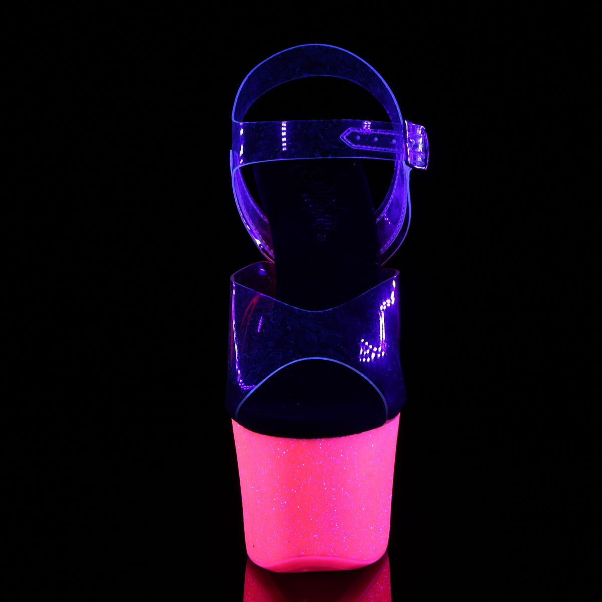 Pleaser Sandales pour femmes SKY-308uvg CLR / néon H. rose paillettes