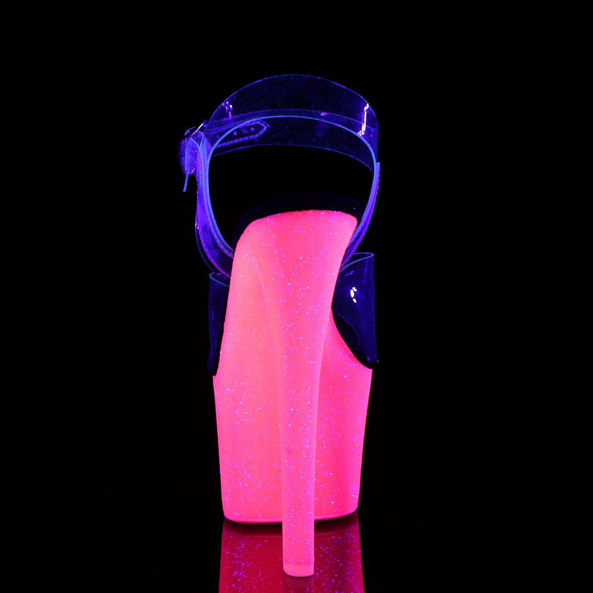 Pleaser Sandales pour femmes SKY-308uvg CLR / néon H. rose paillettes