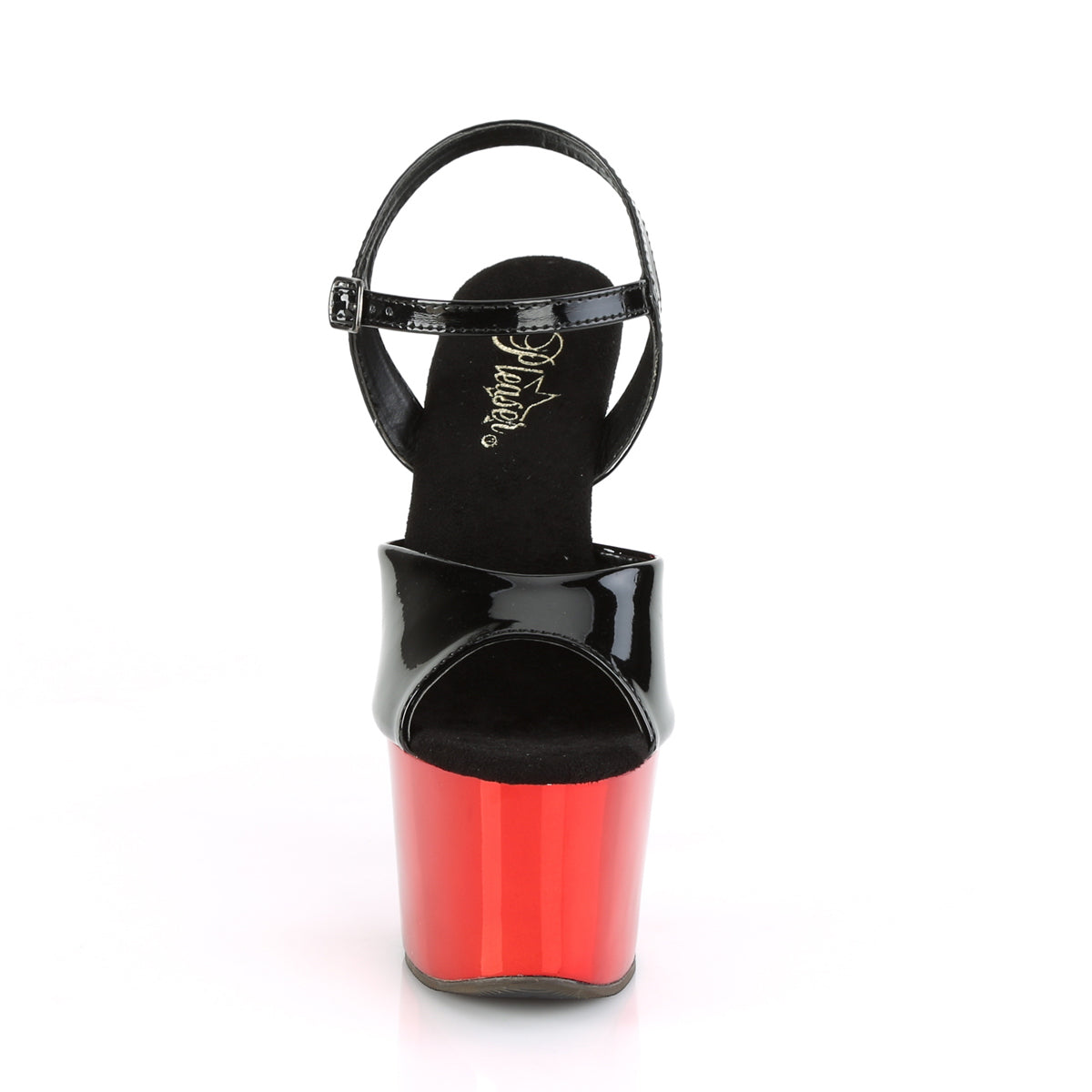 Pleaser Sandales pour femmes SKY-309 blk pat / rouge chrome