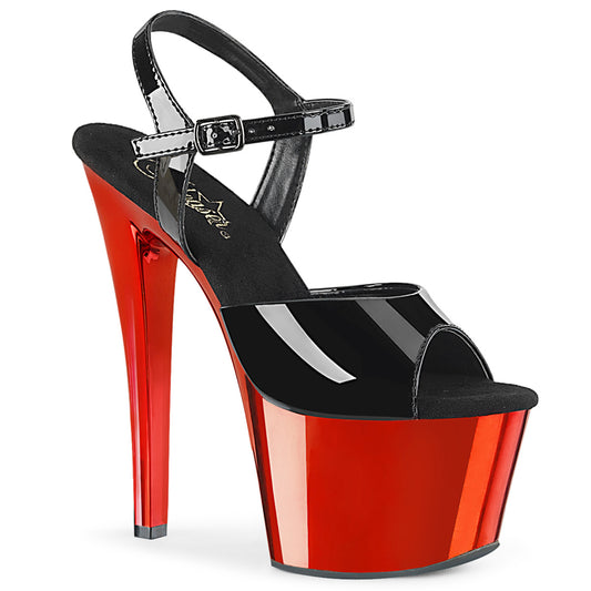 Pleaser Sandales pour femmes SKY-309 blk pat / rouge chrome