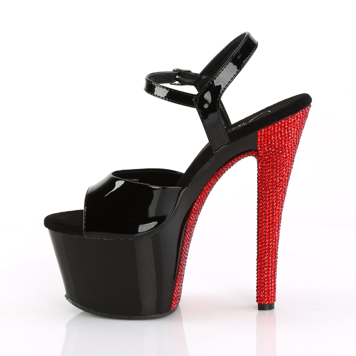 Pleaser Sandales pour femmes SKY-309CRS BLK / BLK-RED RSTN