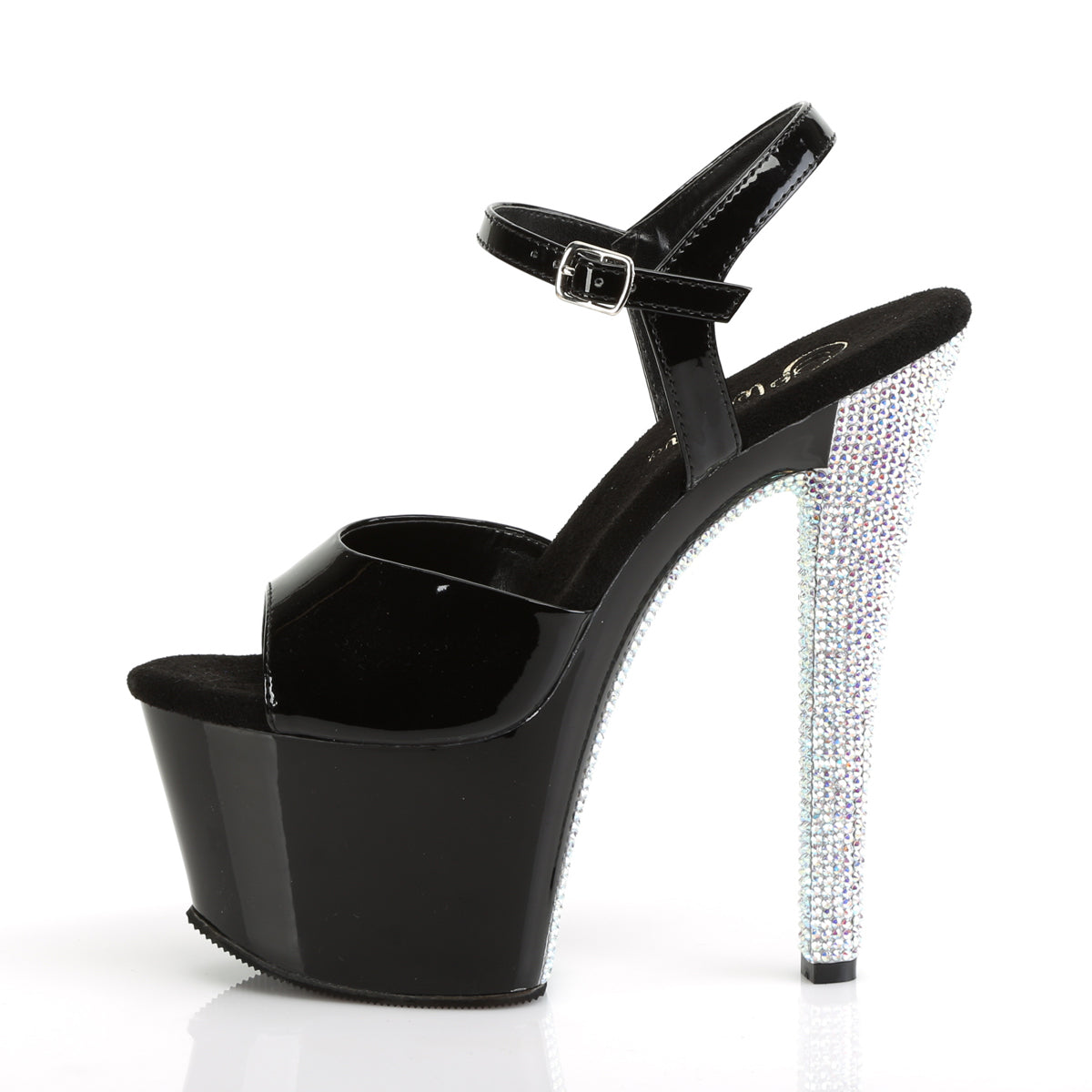 Pleaser Sandales pour femmes SKY-309CLRS BLK / BLK-SLV AB RSTN