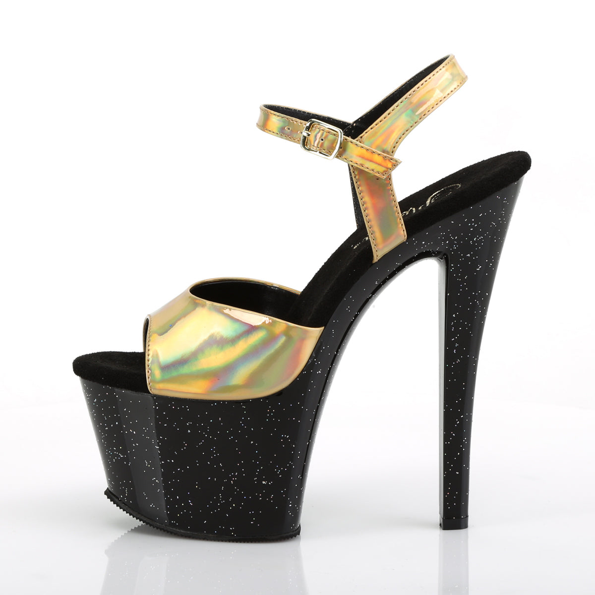 Pleaser Sandales pour femmes SKY-309hg hologramme d'or / blk