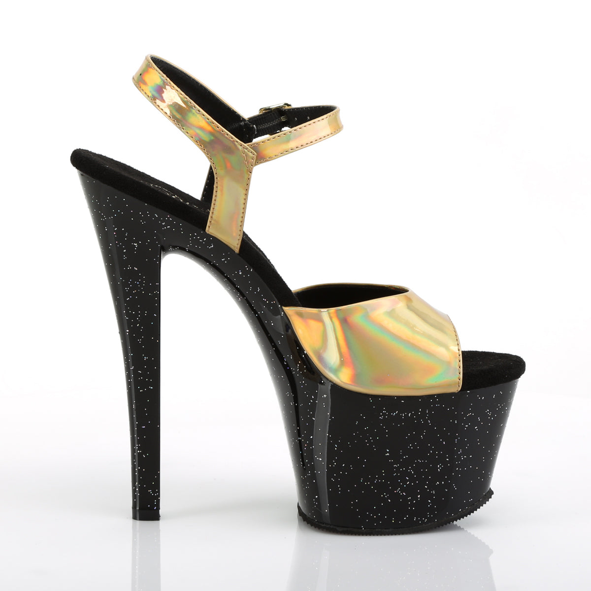 Pleaser Sandales pour femmes SKY-309hg hologramme d'or / blk