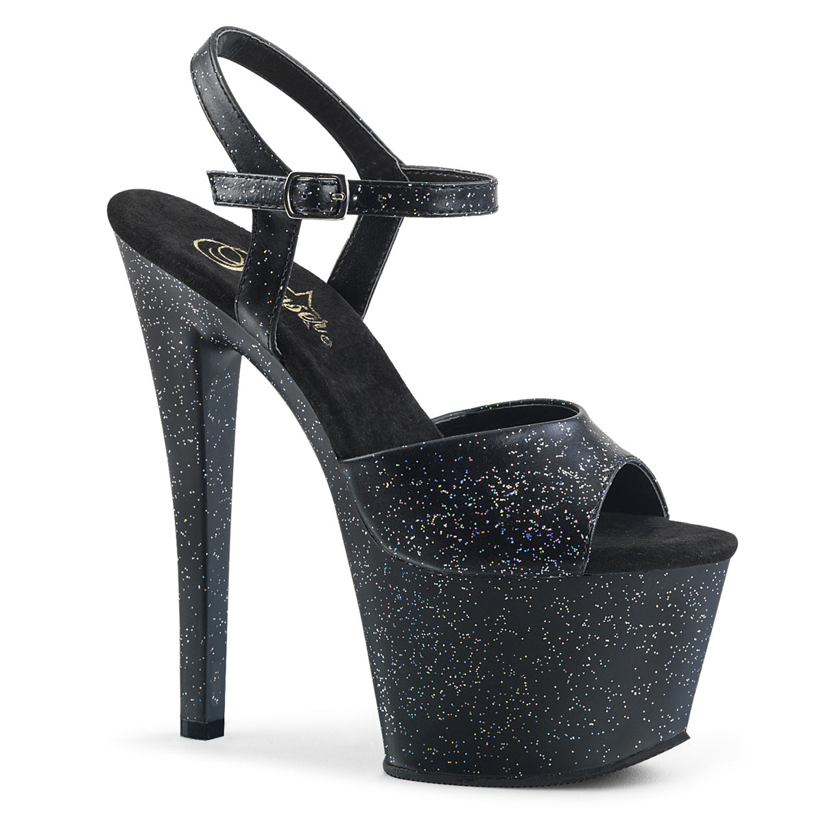 Pleaser Sandales pour femmes SKY-309mmg Blk Faux Cuir / Blk Matte
