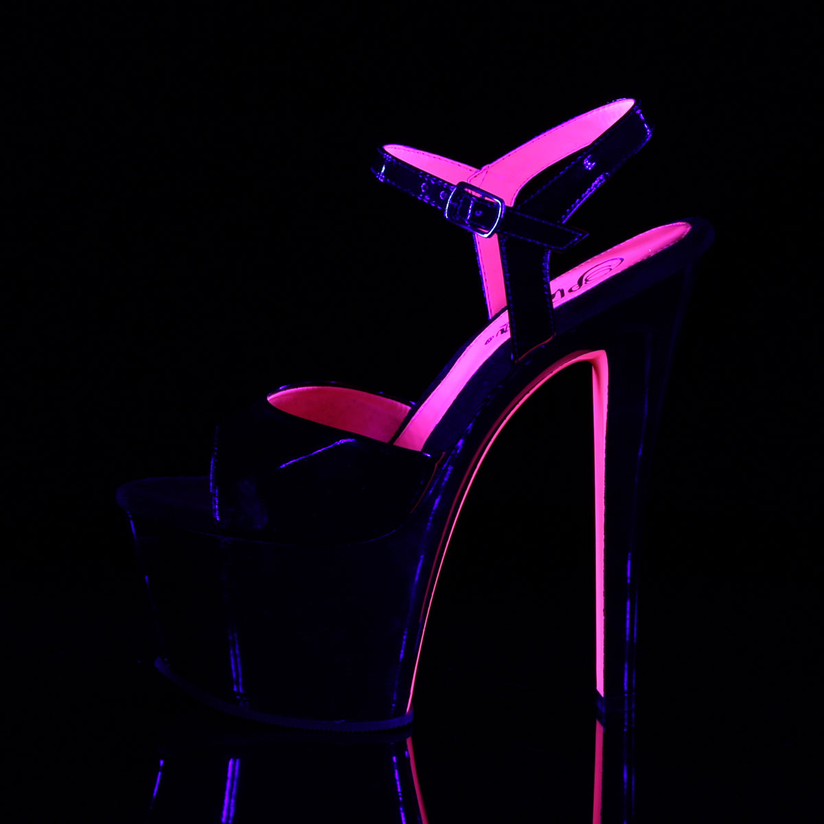 Pleaser Sandales pour femmes SKY-309TT blk pat / blk-néon H. rose