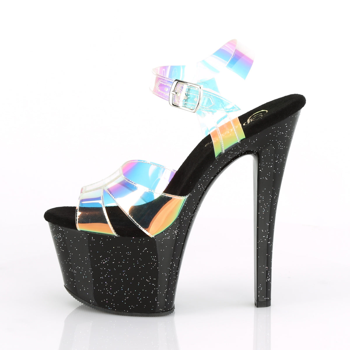 Pleaser Sandales pour femmes SKYMiroir magique -320mmR TPU / BLK