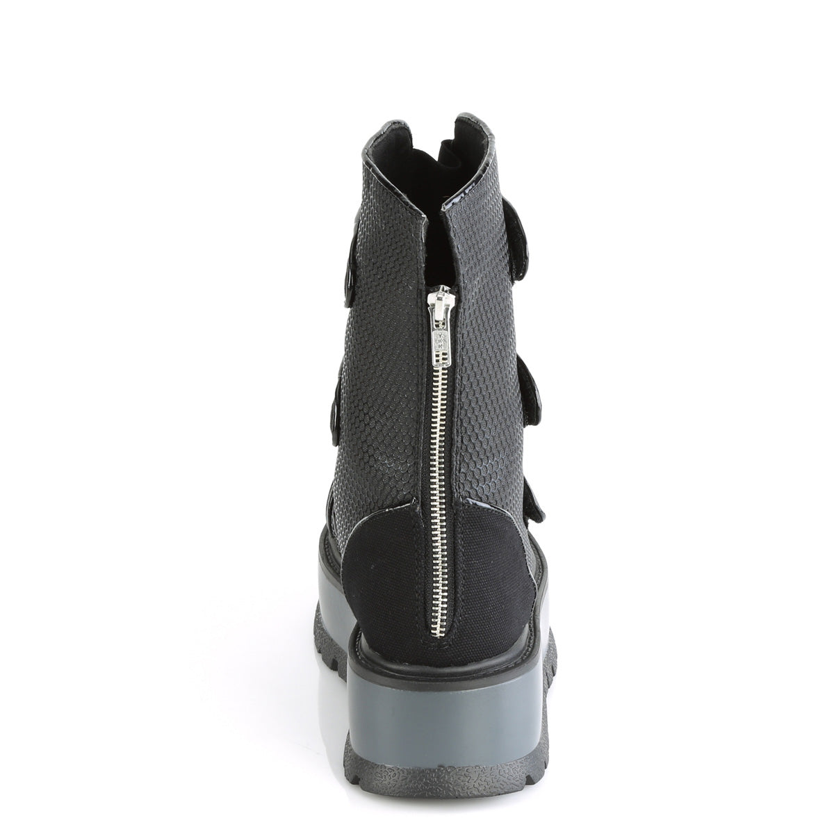 DemoniaCult Bottes de femmes SLACKER-101 Blk Vegan Leather-Canvas