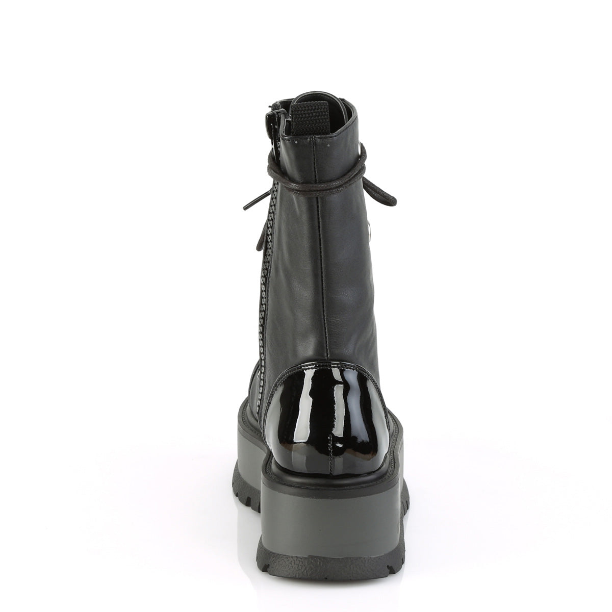 DemoniaCult Bottes de cheville des femmes SLACKER-150 blk végétalien en cuir-pat