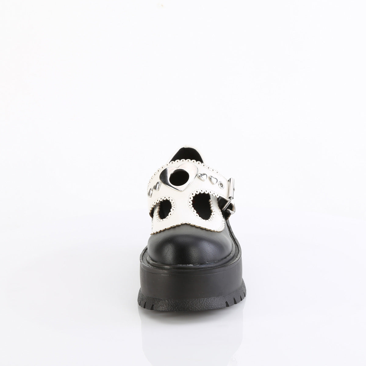 DemoniaCult SLACKER-23 cuir végétalien BLK-wht