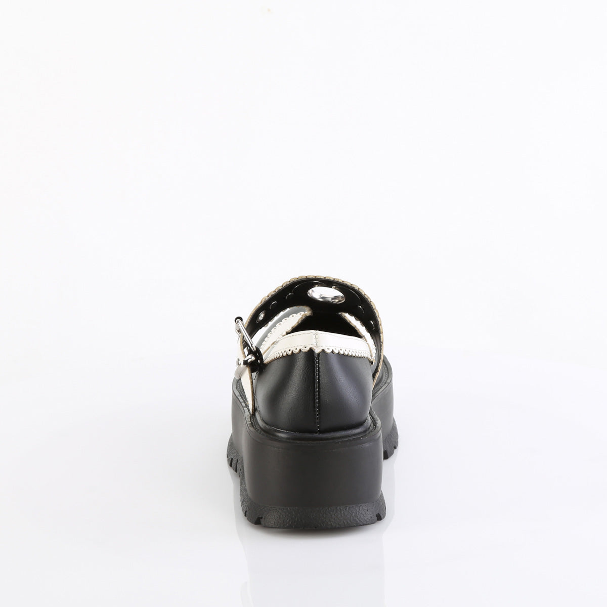 DemoniaCult SLACKER-23 cuir végétalien BLK-wht