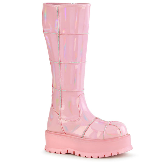 DemoniaCult Bottes de femmes SLACKER-230 B. hologramme rose