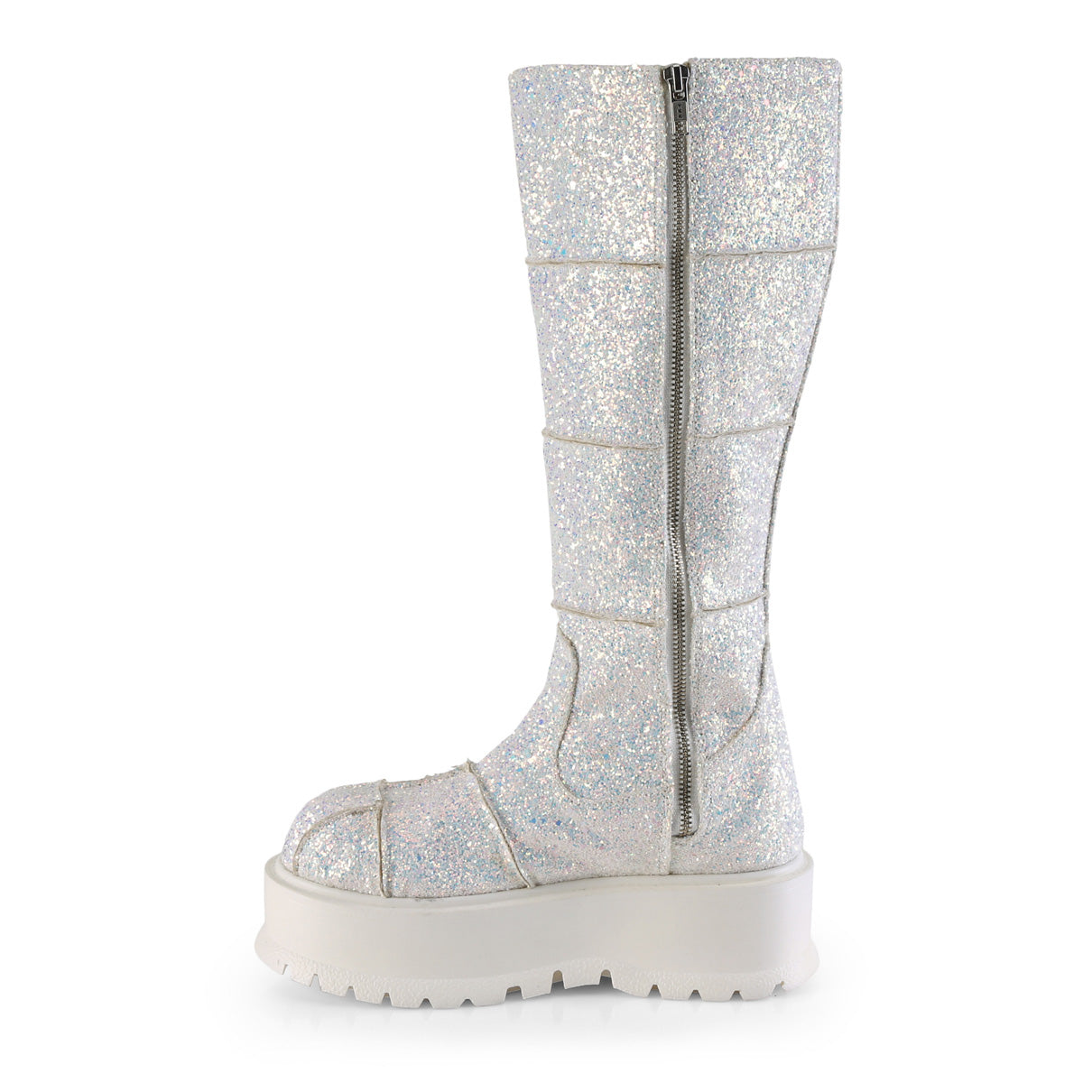 DemoniaCult Bottes de femmes SLACKER-230 wht multi-paillettes