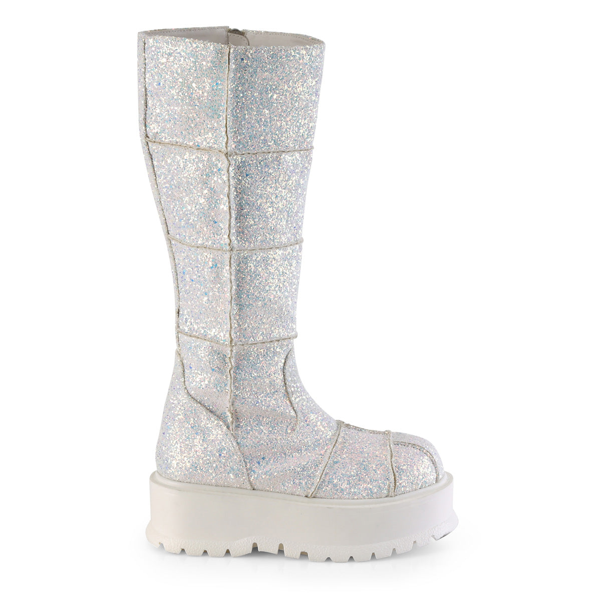 DemoniaCult Bottes de femmes SLACKER-230 wht multi-paillettes