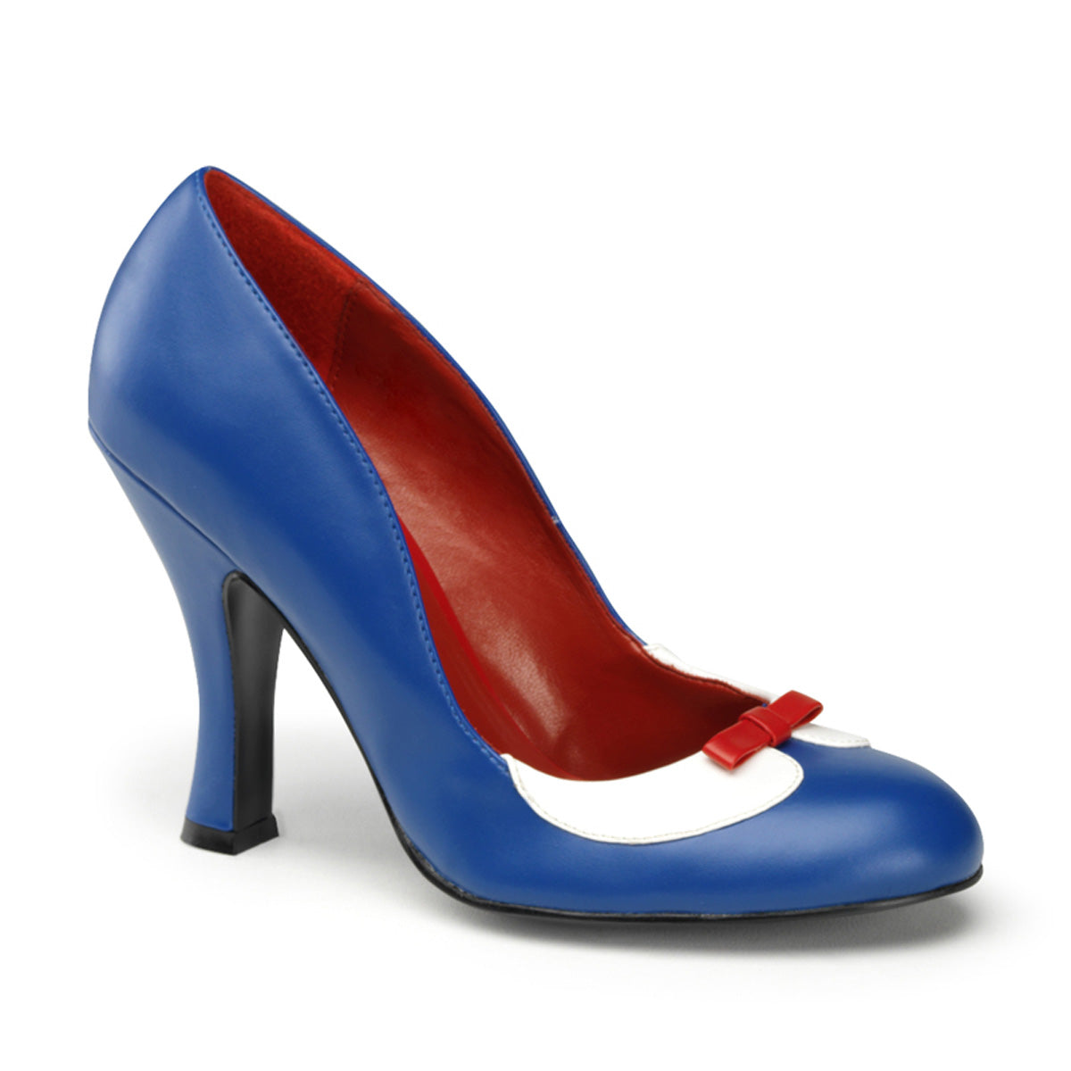 Pin Up Couture Pompes pour femmes SMITTEN-05 bleu marine-wht pu