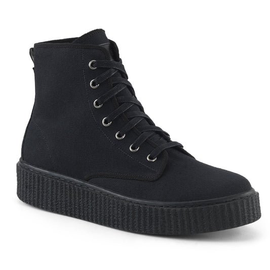 DemoniaCult Bottines pour hommes SNEEKER-201 Blk Canvas