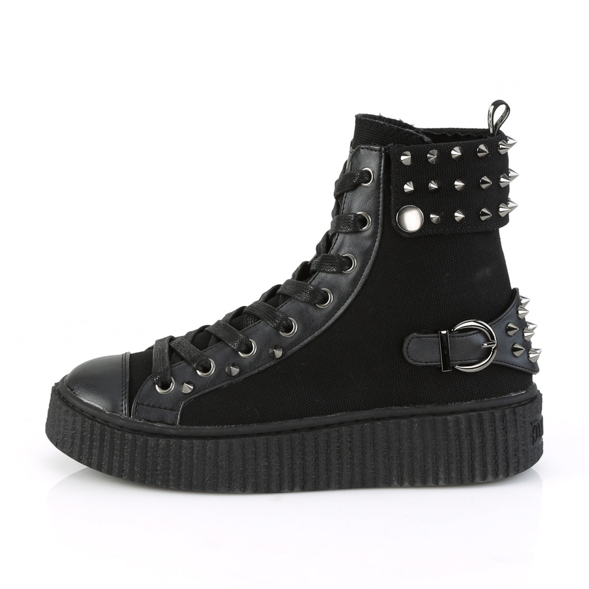 DemoniaCult Bottines pour hommes SNEEKER-266 Cuir Vegan Blk en toile