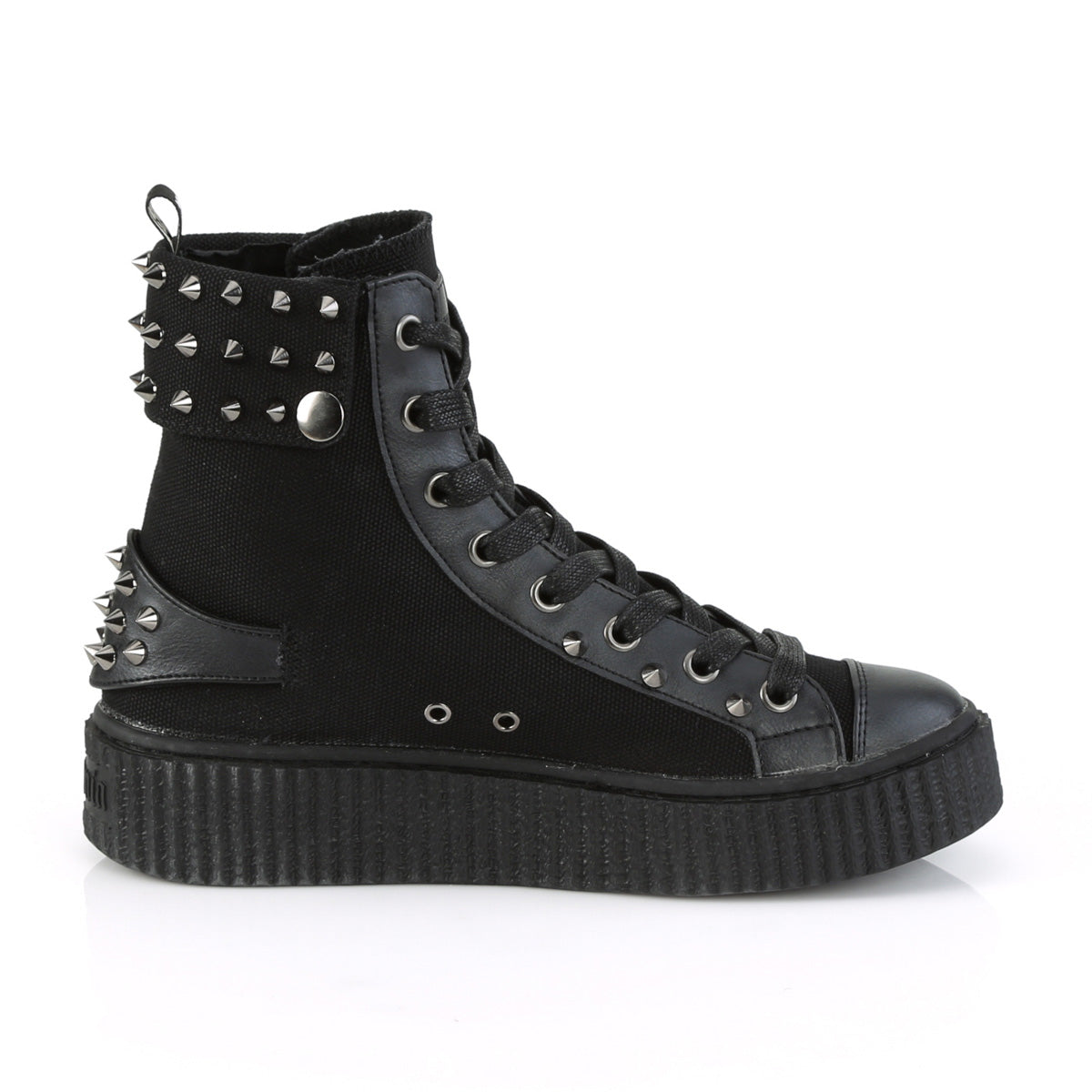DemoniaCult Bottines pour hommes SNEEKER-266 Cuir Vegan Blk en toile