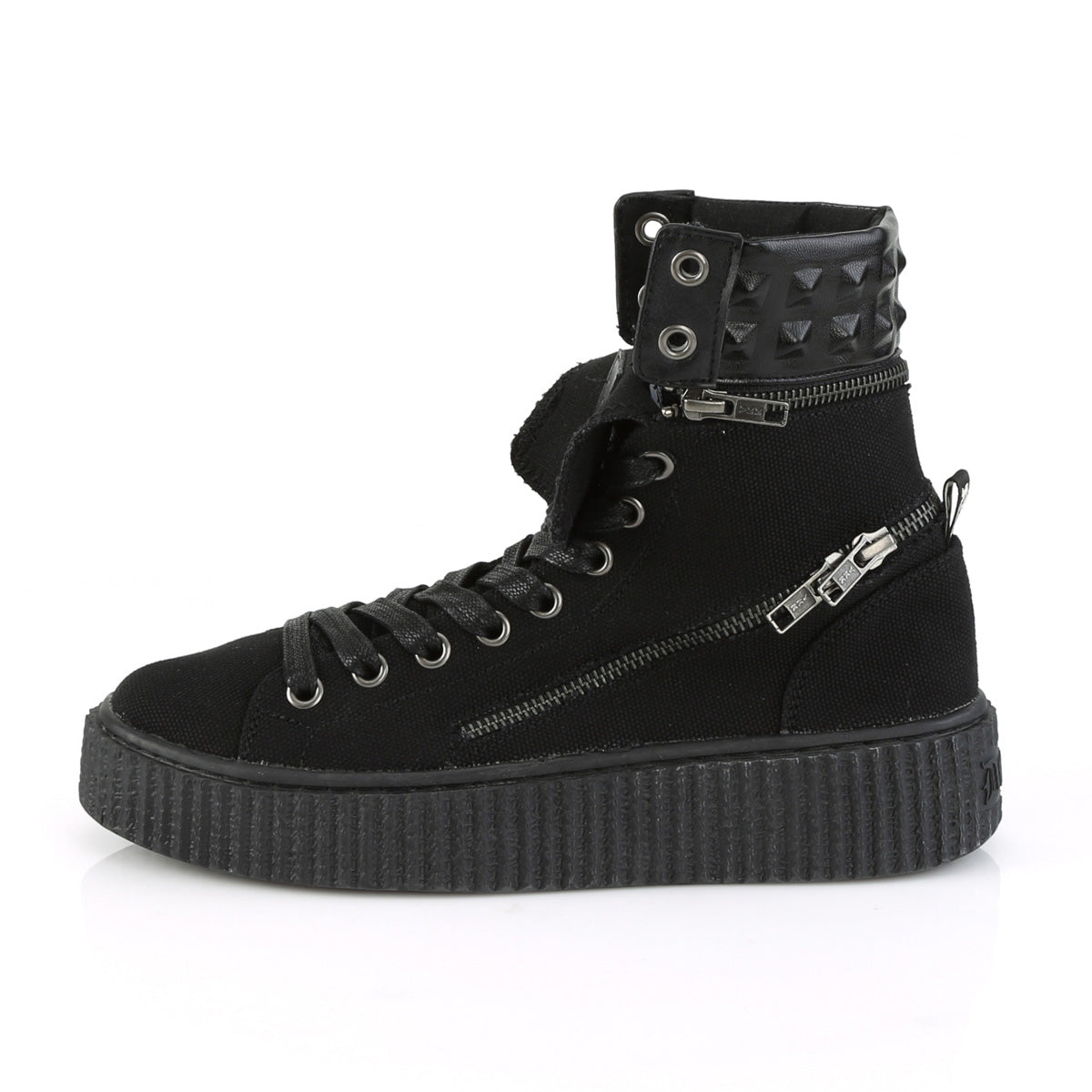 DemoniaCult Bottines pour hommes SNEEKER-270 Blk Canvas