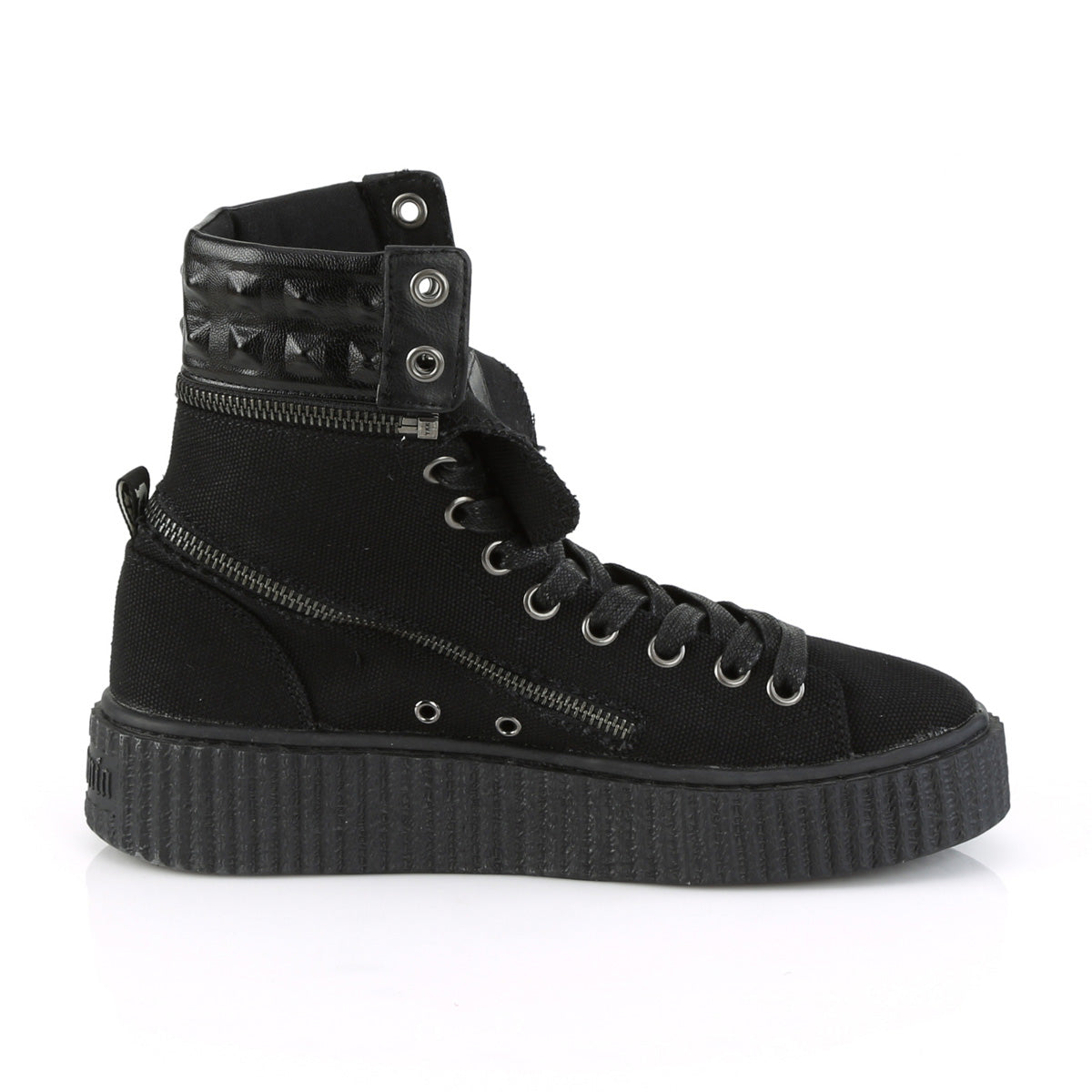 DemoniaCult Bottines pour hommes SNEEKER-270 Blk Canvas
