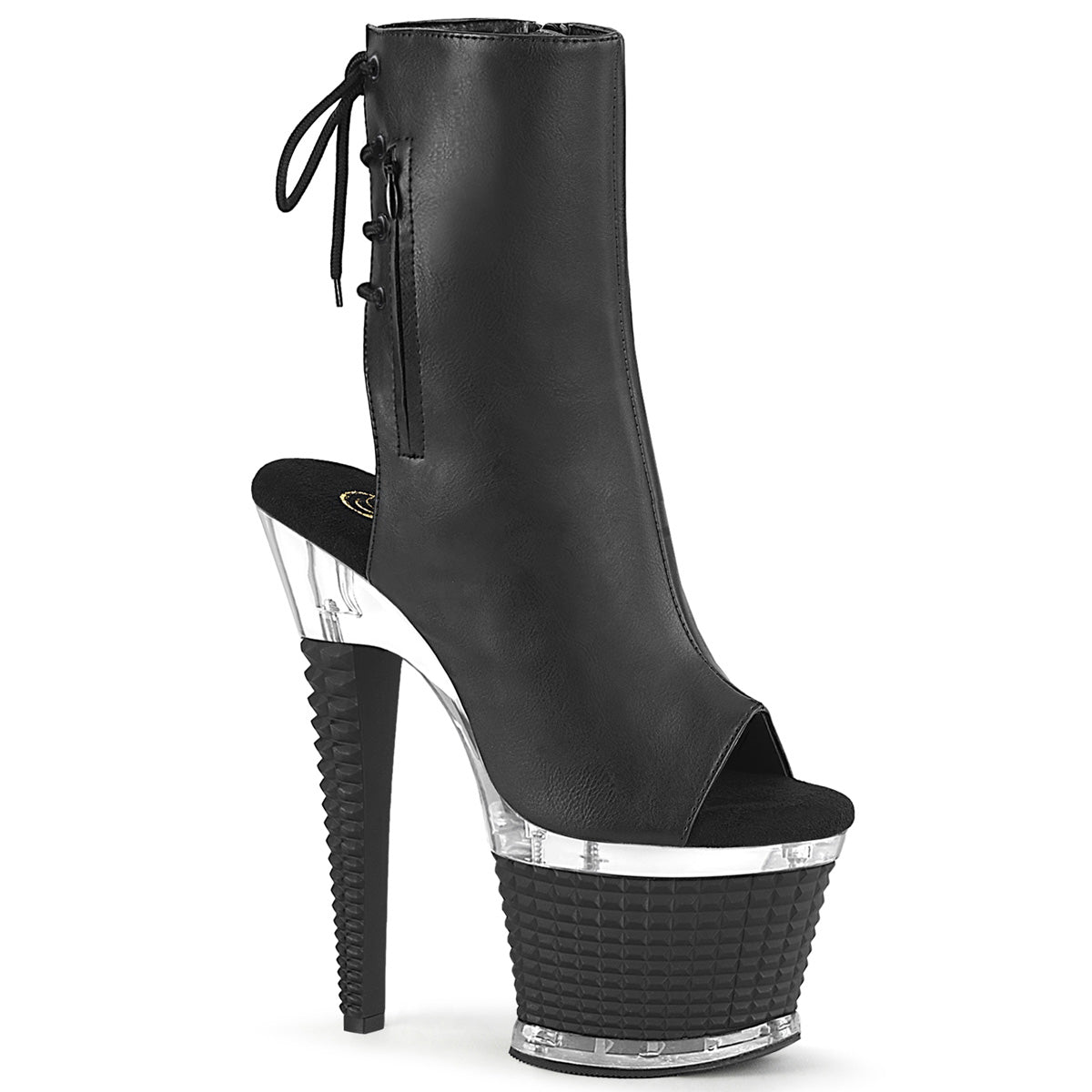 Pleaser Bottines SPECTATOR-1018 BLK FAUX CUIR / CLR-BLK MATTE