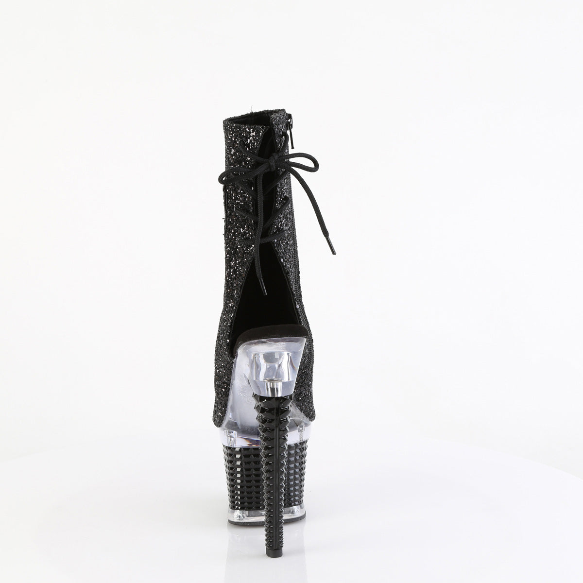 Pleaser Ankle Boots SPECTATOR-1018G Blk Glitter/Clr-Blk