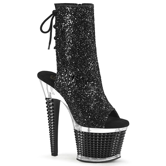 Pleaser  Bottines SPECTATOR-1018g Blk Glitter / CLR-BLK