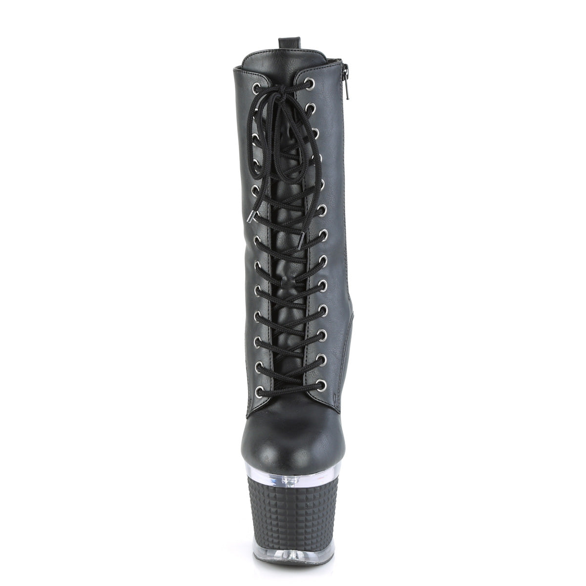 Pleaser Ankle Boots SPECTATOR-1040 Blk Faux Leather/Clr-Blk Matte