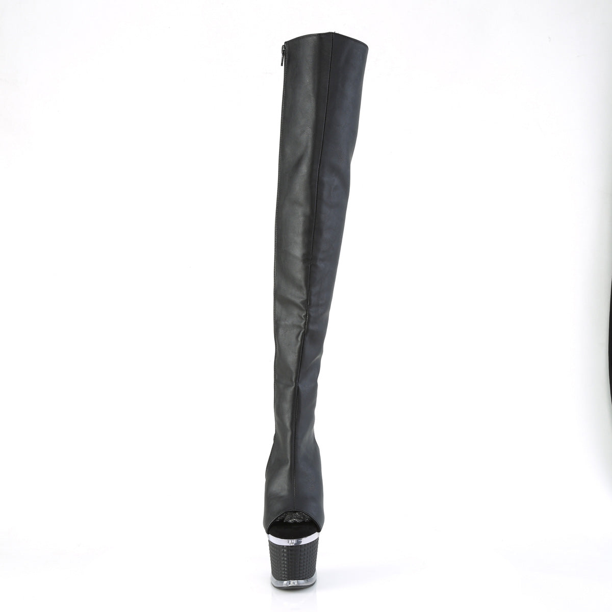 Pleaser Boots SPECTATOR-3019 Blk Faux Leather/Clr-Blk Matte