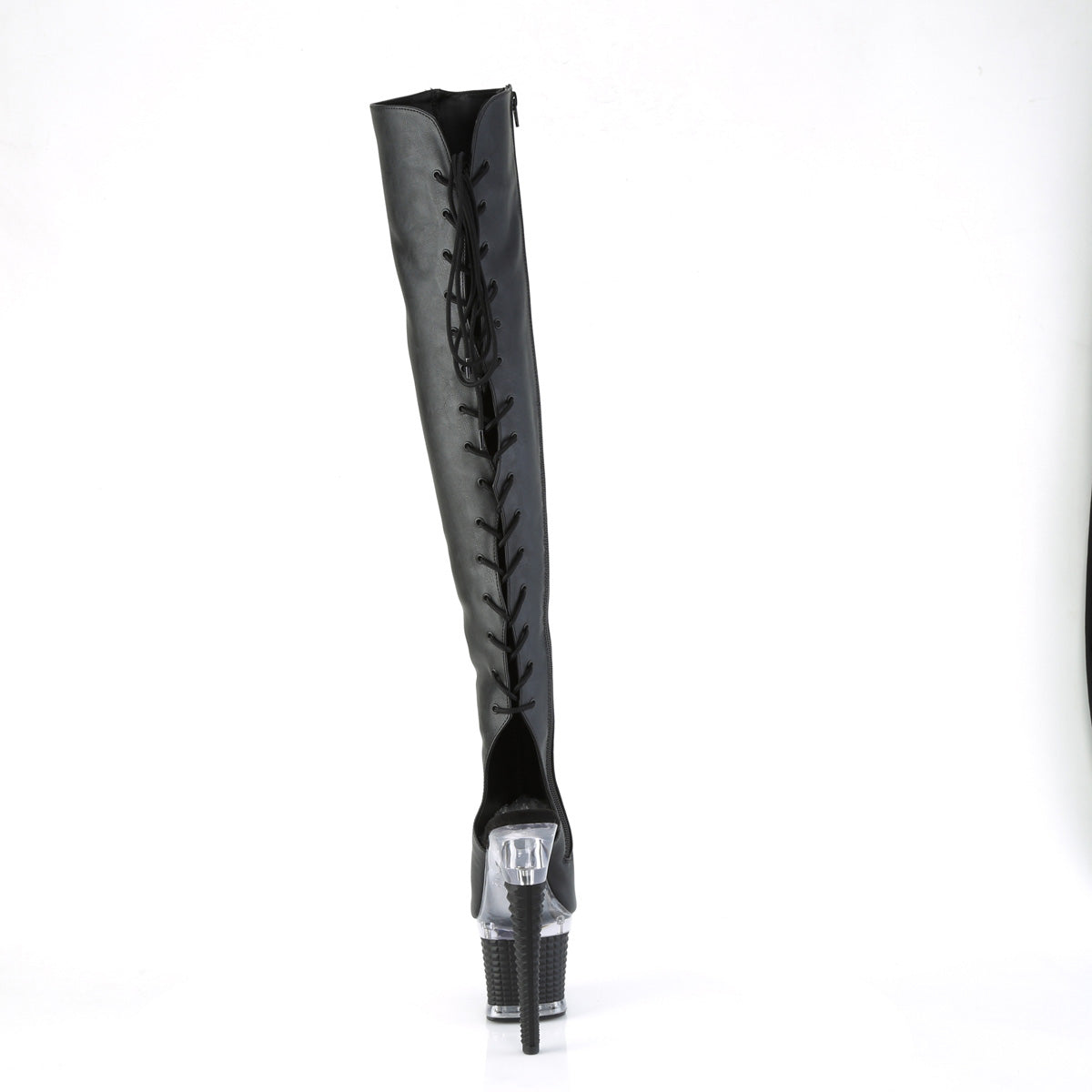Pleaser Boots SPECTATOR-3019 Blk Faux Leather/Clr-Blk Matte