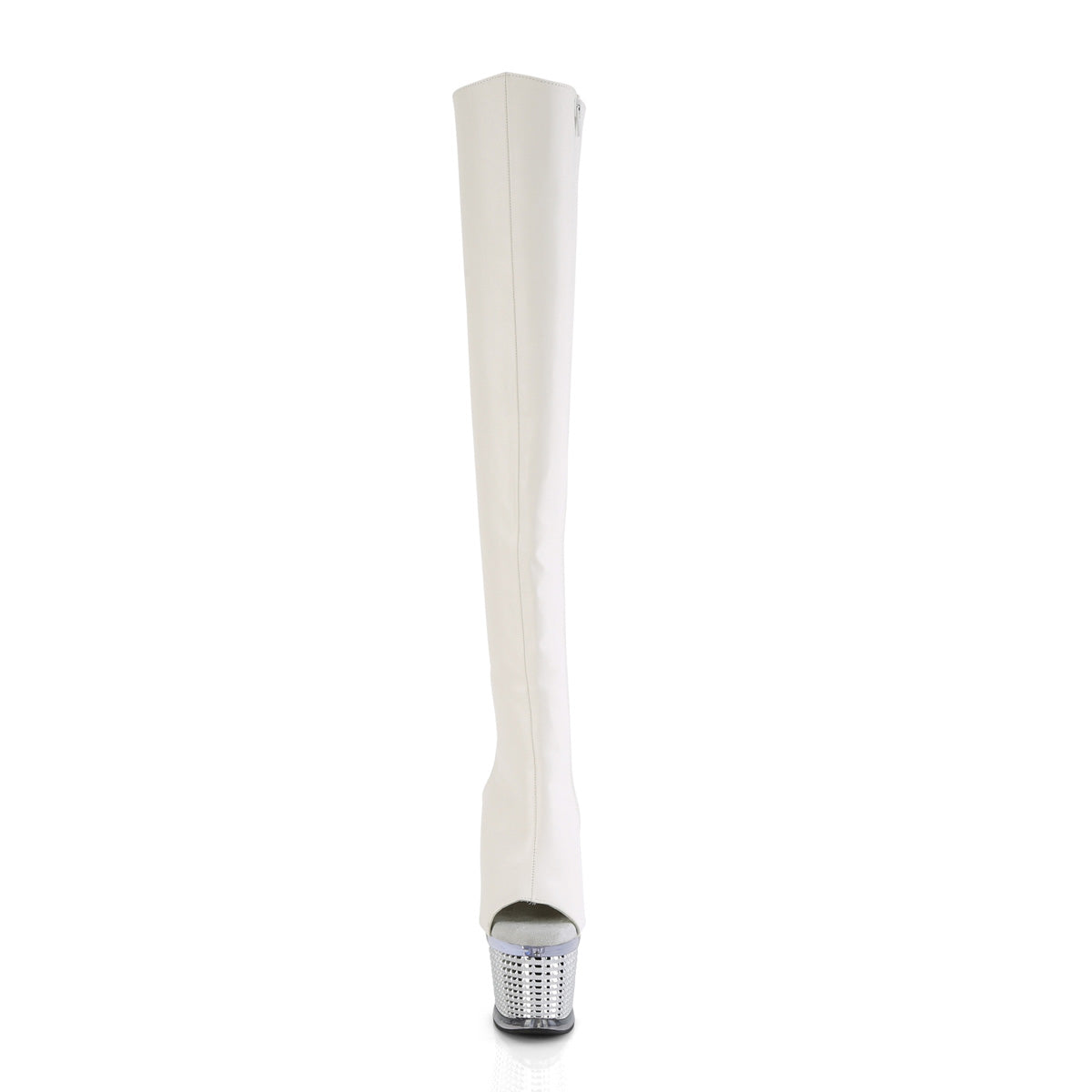 Pleaser Des bottes SPECTATOR-3019 WHT FAUx Cuir / CLR-SLV Chrome