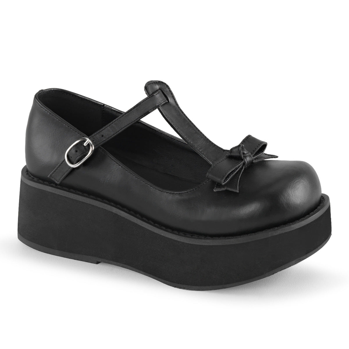 DemoniaCult Pompes pour femmes SPRITE-03 Cuir végétalien BLK