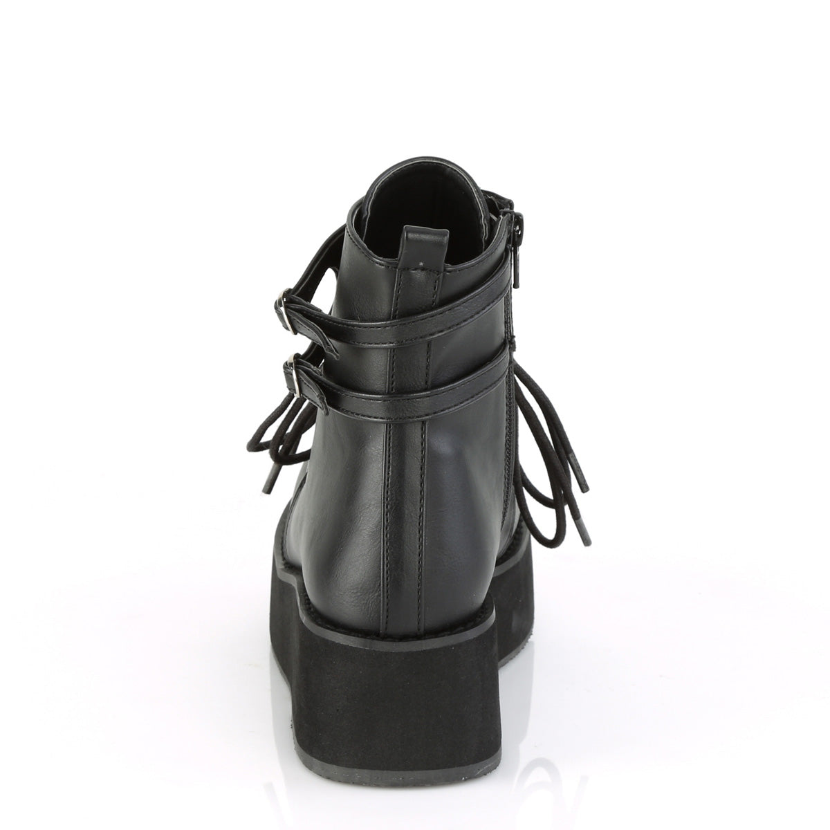 DemoniaCult Bottes de cheville des femmes SPRITE-70 Cuir végétalien BLK