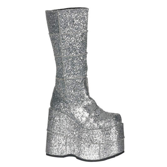 DemoniaCult Bottes pour hommes STACK-301G SLV GLTR