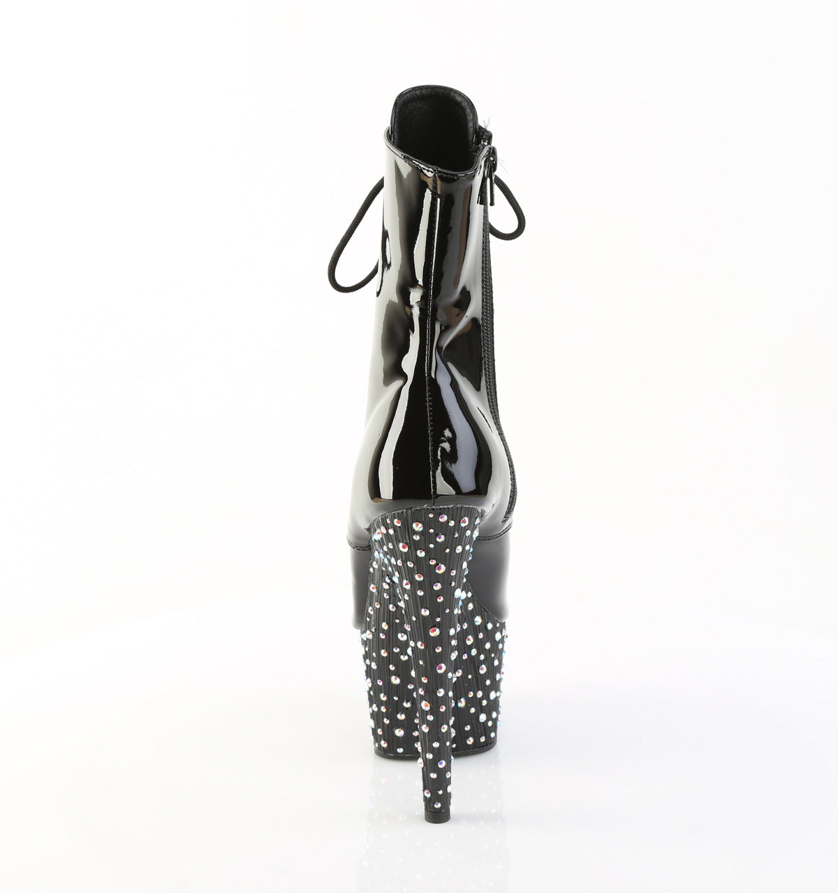 Pleaser Women's Platform Shoes STARDANCE-1021 Blk Pat/Blk-Slv Multi RS