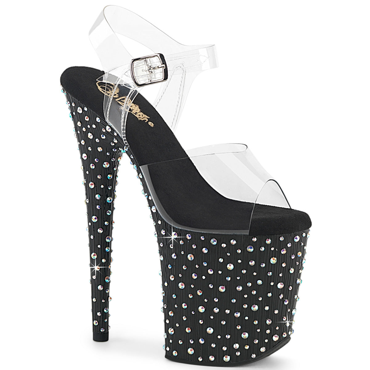 Pleaser Women's Platform Shoes STARDANCE-808 Clr/Blk-Slv Multi RS