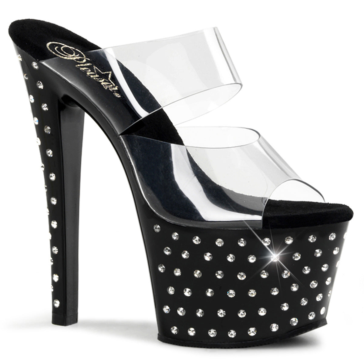 Pleaser Sandales pour femmes STARDUST-702 CLR / BLK