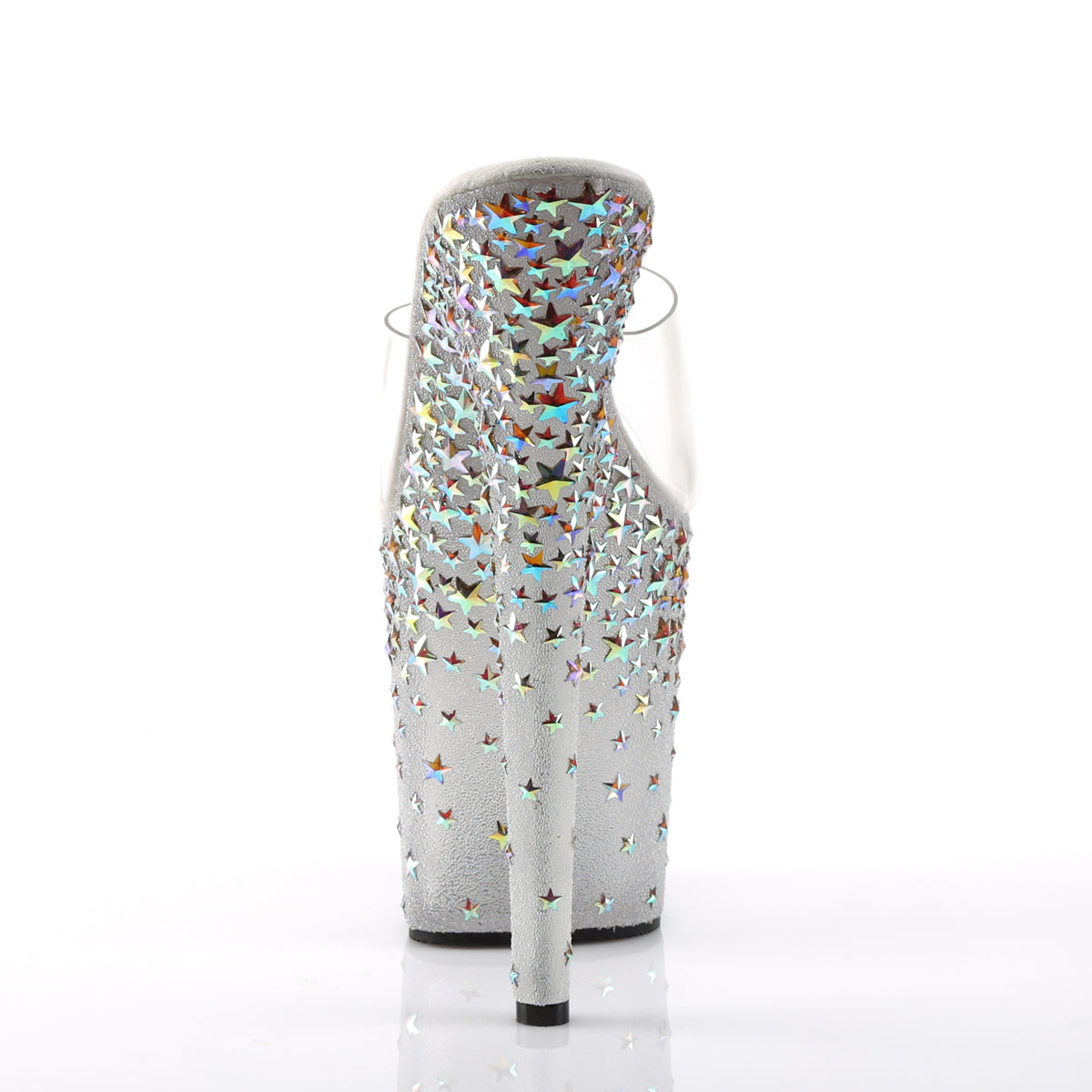 Pleaser Sandales pour femmes STARSPLASH-801 CLR / Frost (SLV Hologram Stars)