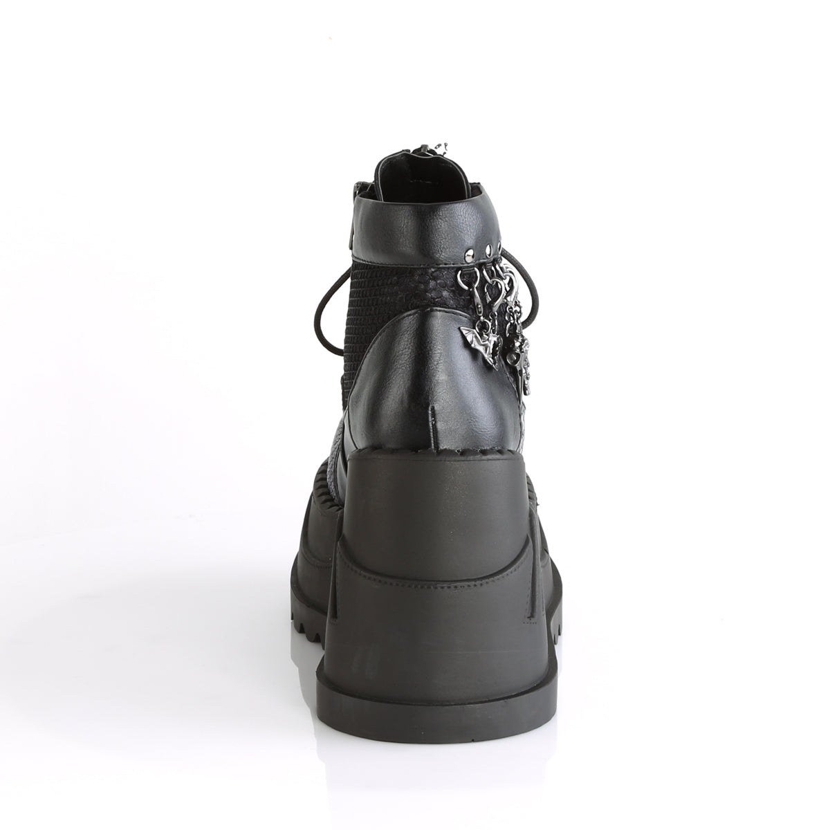 DemoniaCult Bottes de cheville des femmes STOMP-18 Blk Velvet de gris en cuir végétalien