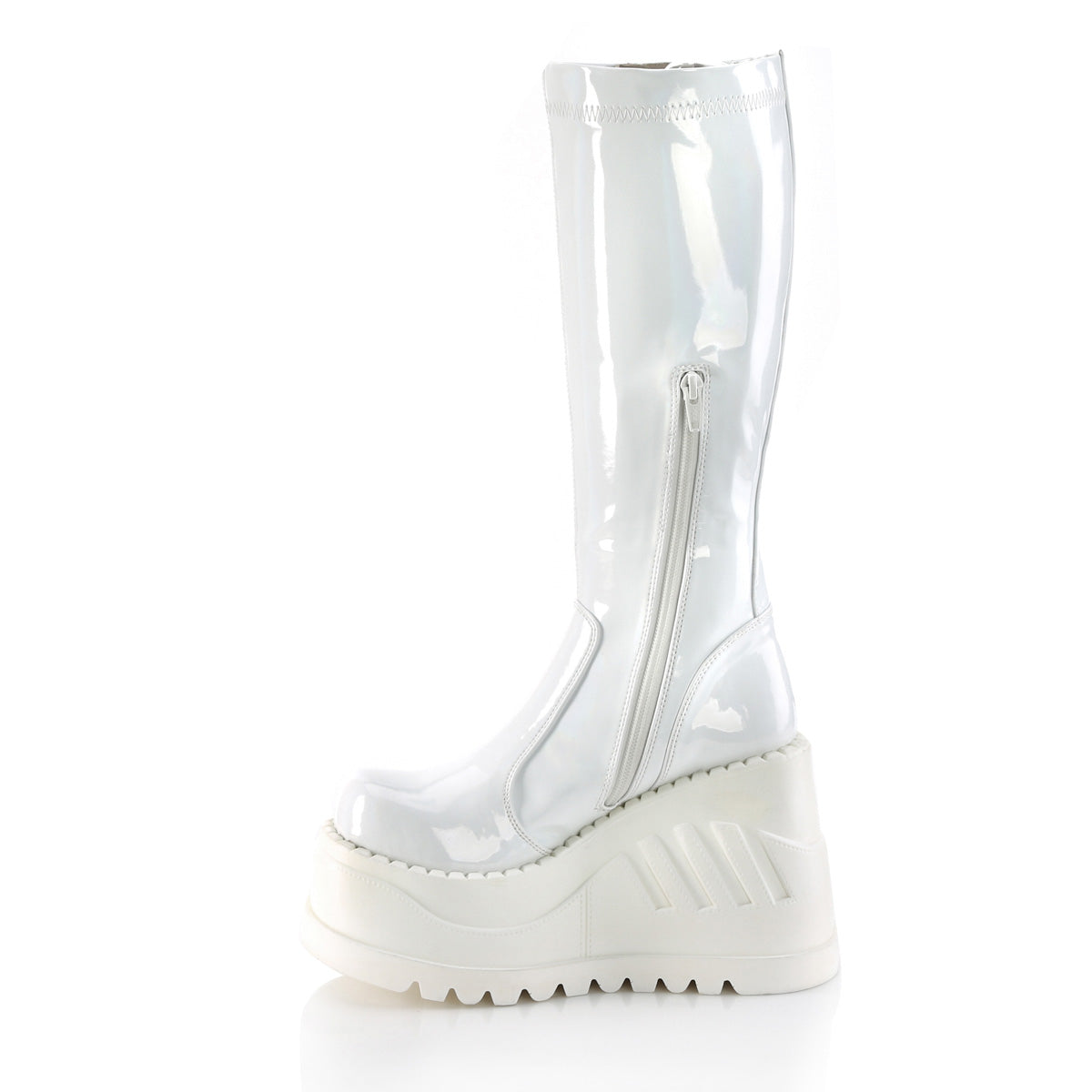 DemoniaCult Bottes de femmes STOMP-200 wht hologramme stret brevet
