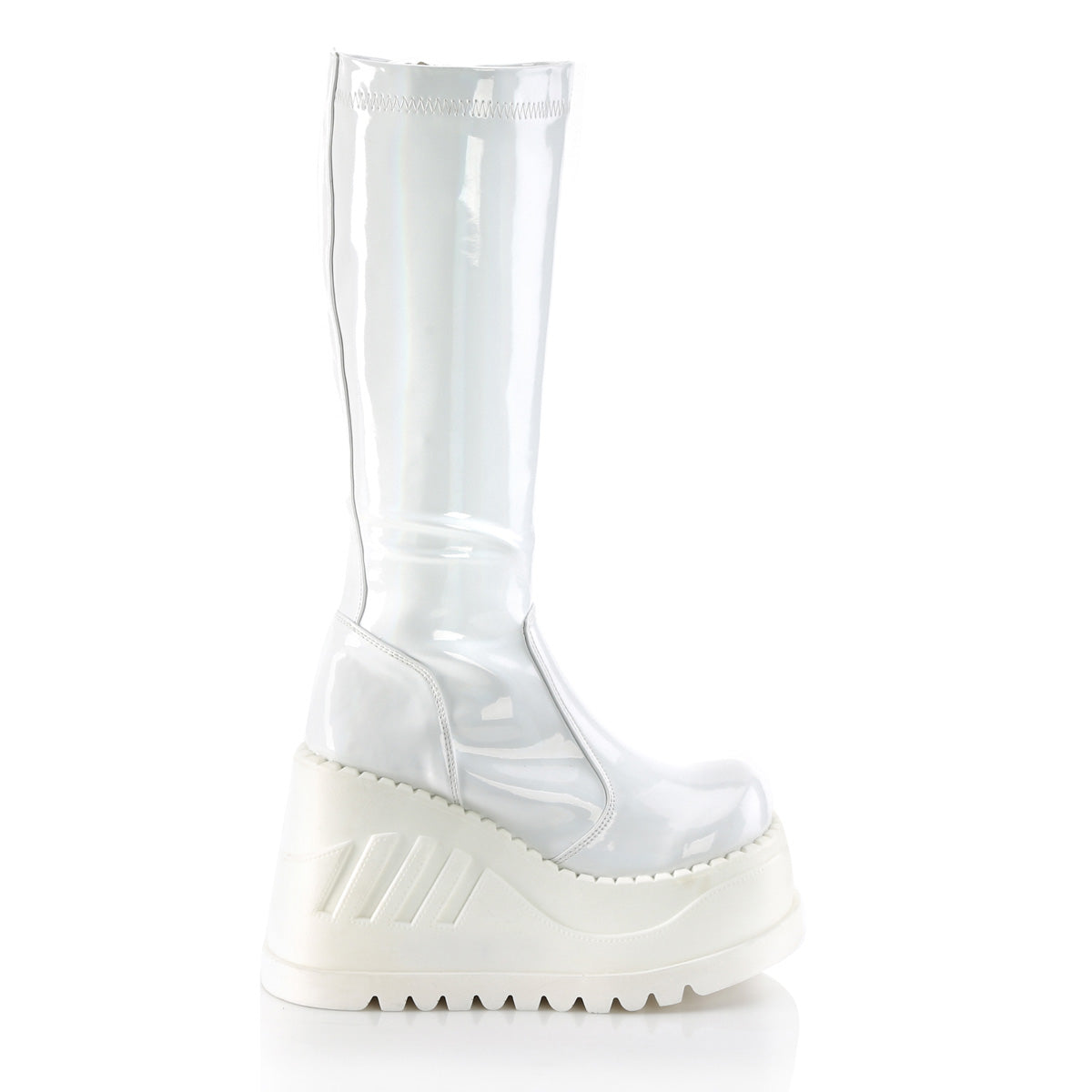 DemoniaCult Bottes de femmes STOMP-200 wht hologramme stret brevet