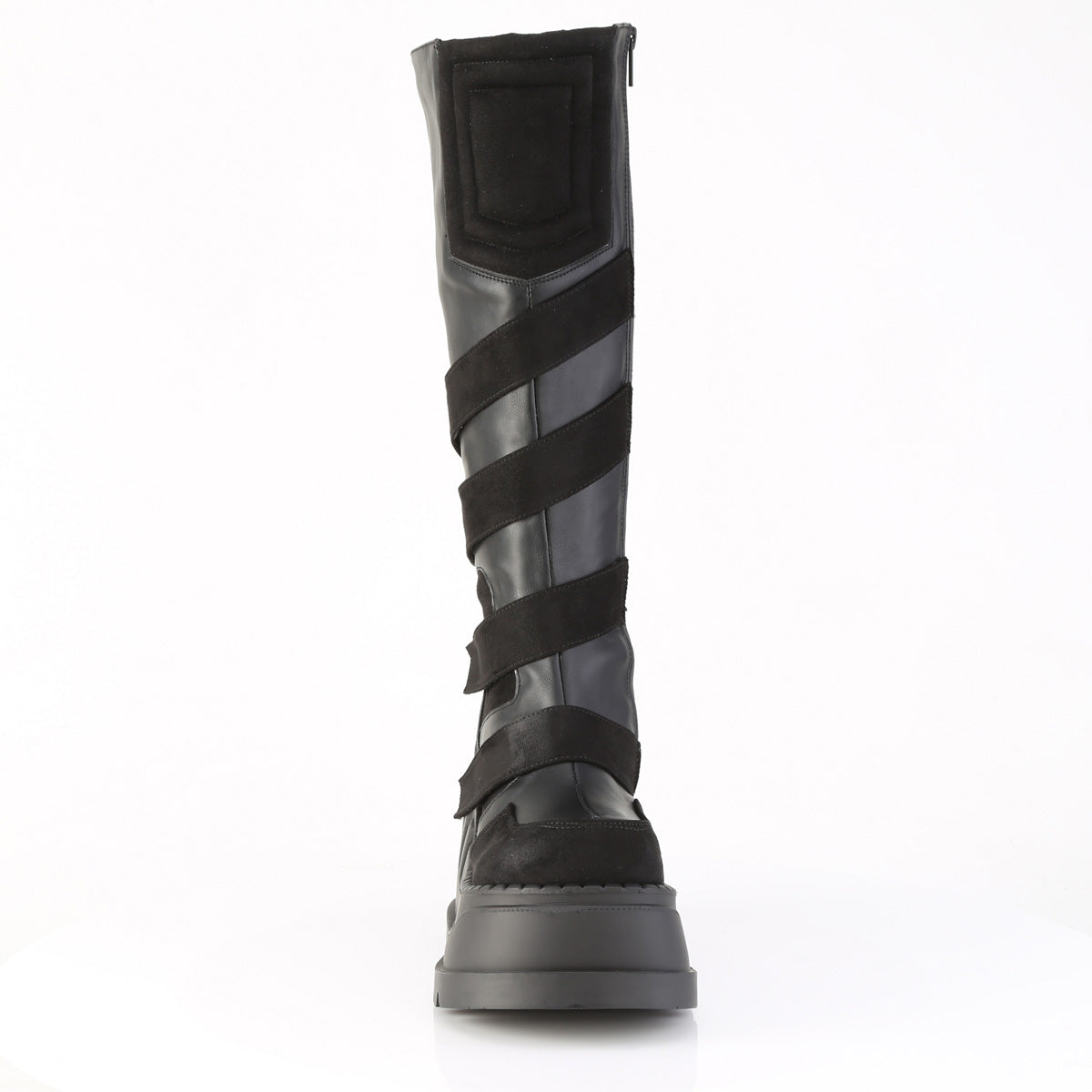 DemoniaCult Women's Mid-Calf & Knee High Boots STOMP-228 Blk Vegan Leather