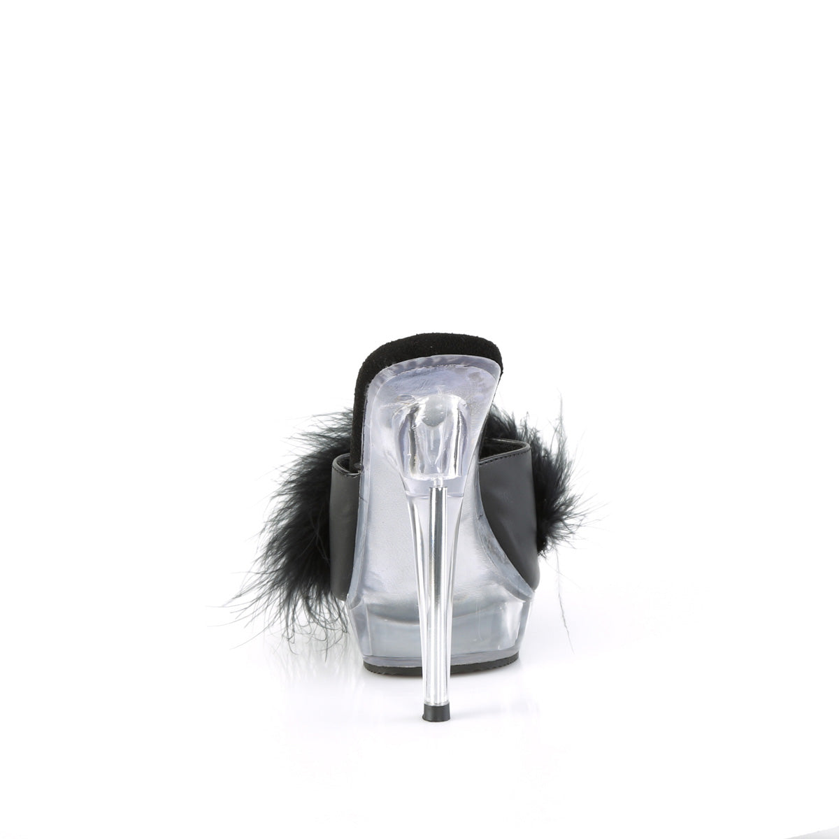 Fabulicious Des sandales SULTRY-601f Blk Pu-Marabou Fur / CLR