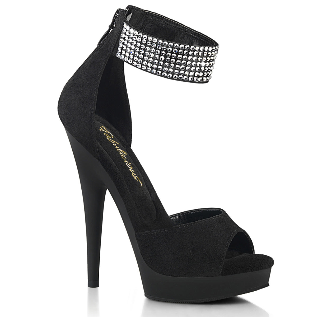 Fabulicious Pompes SULTRY-625 BLK FAUX SUDE / BLK MATTE
