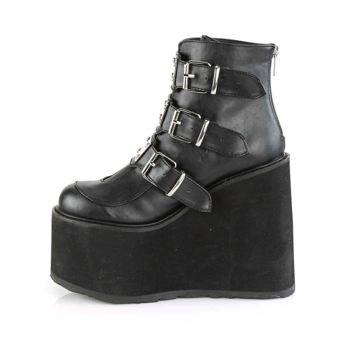 DemoniaCult Women's Ankle Boots SWING-105 Blk Vegan Leather