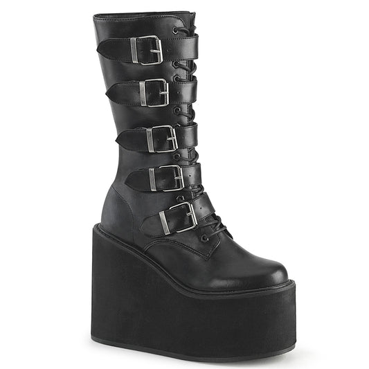 DemoniaCult Bottes de femmes SWING-220 Cuir végétalien BLK